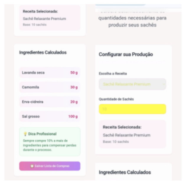 Calculadora de Produção - Ferramenta Exclusiva do Curso